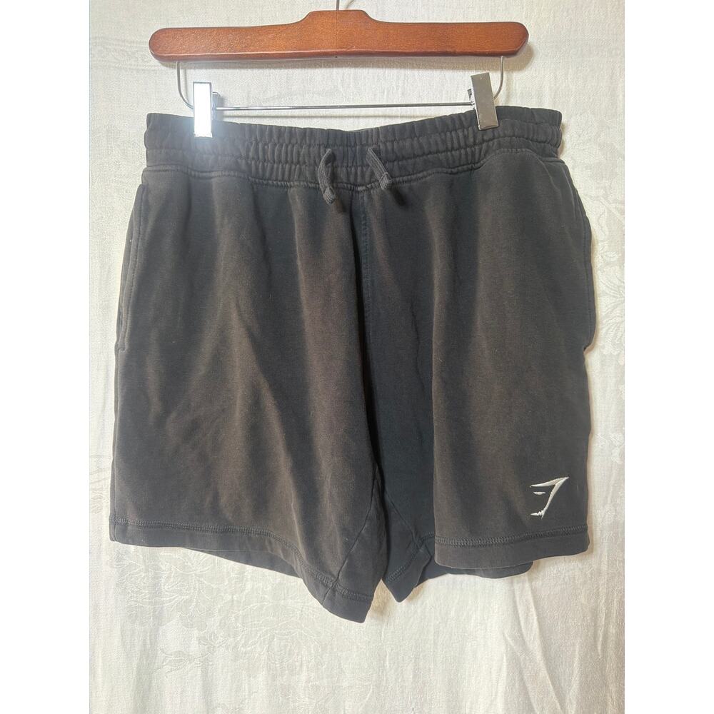 GymShark Sweat Shorts Medium Black Gray Drawstring Lot of 2 - Picture 7 of 10